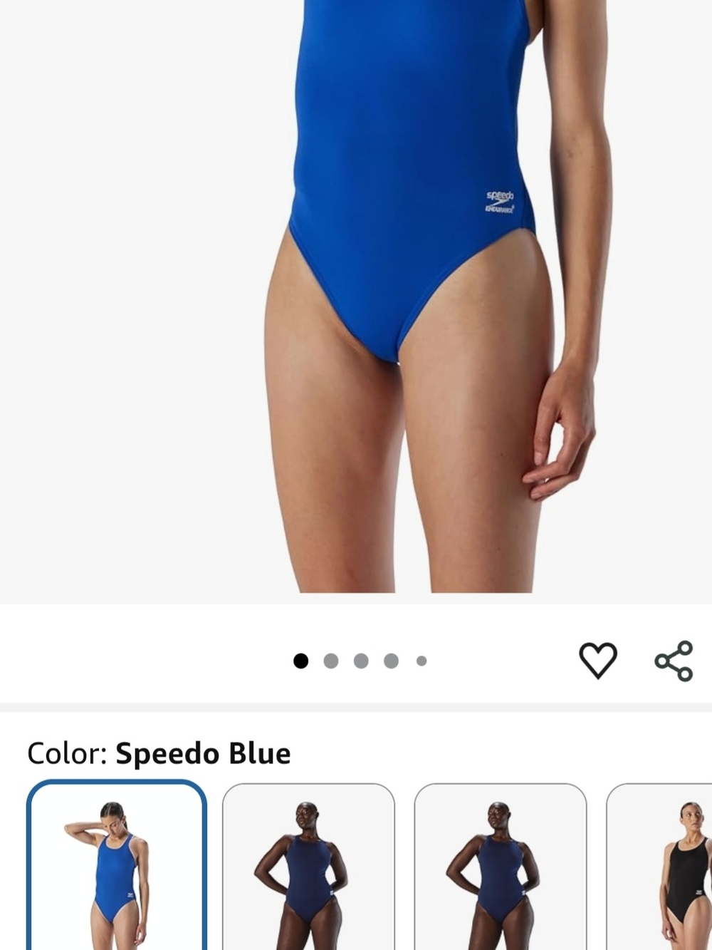 Speedo Solid One-Piece Swimsuit in Speedo Blue- Size 30